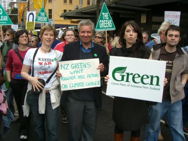 Keith with other protesters in Sydney on a demonstration critical of APEC