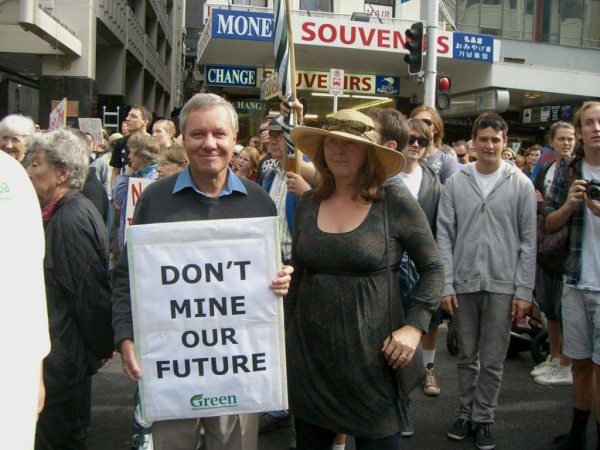 Keith at protest against mining conservation land