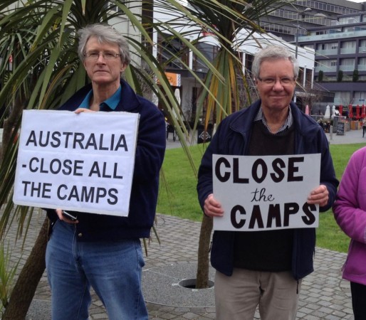 Keith at a protest against the Australian detention camps